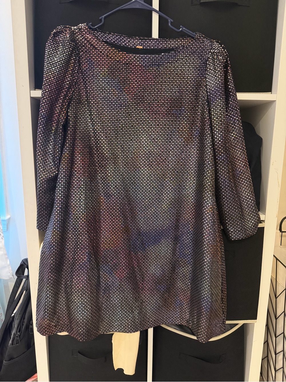 Free People Black Metallic Dress